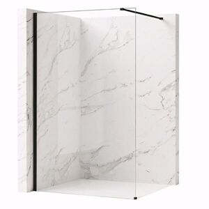 REA/S Sprchová zástěna Flexi Transparent / Black 80 KPL-K99167 obraz