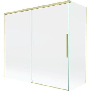 MEXEN/S Rox vanová zástěna 2-křídlová posuvná 170 + 80 x 150, transparent, zlatá kartáčovaná 8C9-170-080-55-00 obraz