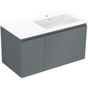 MEXEN/S Orio koupelnová skříňka 90 cm s umyvadlem Otis pravá, 1S, 1D, grafit mat/bílá mat 91A13-09047-3-BBFF66-W18P01 obraz