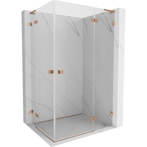 MEXEN/S Lunar L Duo sprchový kout dveře křídlové pravá 100 x 80, transparent, měď kartáčovaná 834L-100P-080L-65-00 obraz