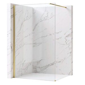 REA/S Sprchová zástěna Flexi Transparent / Brush Gold 80 KPL-K99267 obraz