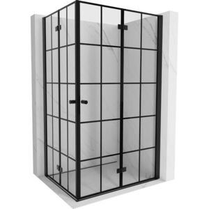 MEXEN/S Mist-F Duo sprchový kout skládací dveře pravá 70 x 80, černá kratka, černá 8A6-070L-080P-70-77 obraz