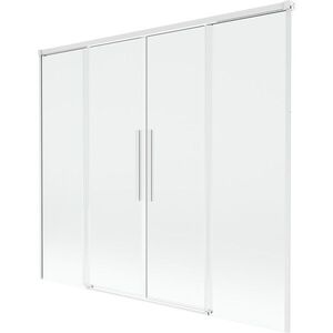 MEXEN/S Rox vanová zástěna 2-křídlová posuvná 180 x 150, transparent, bílá 8C9-180-002-20-00 obraz