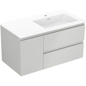 MEXEN/S Orio koupelnová skříňka 90 cm s umyvadlem Otis pravá, 2S, 1D, šedá mat/bílá mat 91A13-09047-3-BBFFF62-W18P01 obraz