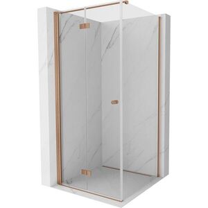 MEXEN/S Mist-F sprchový kout skládací dveře levá 75 x 75, transparent, měď kartáčovaná 8A6T-075-075-65-00-L obraz