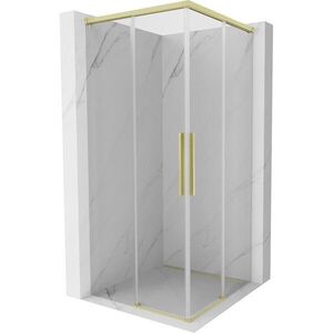MEXEN/S Rox Duo sprchový kout posuvný 90 x 90, transparent, zlato kartáčovaná 8C2D-090-090-55-00 obraz