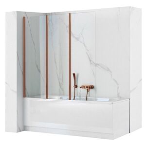 REA Skládací vanová zástěna AGAT-3 120 Brush Copper REA-W5697 obraz
