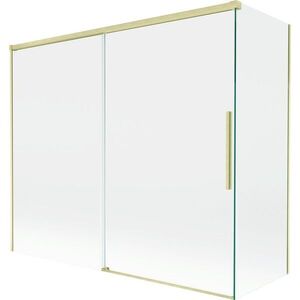 MEXEN/S Rox vanová zástěna 2-křídlová posuvná 180 + 80 x 150, transparent, zlatá kartáčovaná 8C9-180-080-55-00 obraz