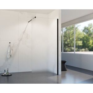 HOPA Walk-in sprchový kout LAGOS BLACK NEW 200 Barva rámu Černá, Rozměr A 115, Rozměr C 200, Výplň Matné bezpečnostní sklo 8 mm BCLAGO115MBFN2 obraz