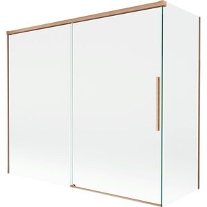 MEXEN/S Rox vanová zástěna 2-křídlová posuvná 180 + 80 x 150, transparent, měď kartáčovaná 8C9-180-080-65-00 obraz