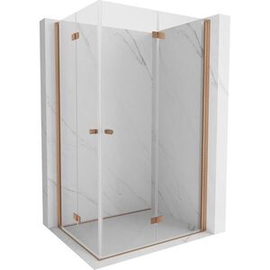 MEXEN/S Mist-F Duo sprchový kout skládací dveře pravá 70 x 100, transparent, měď kartáčovaná 8A6-070L-100P-65-00 obraz