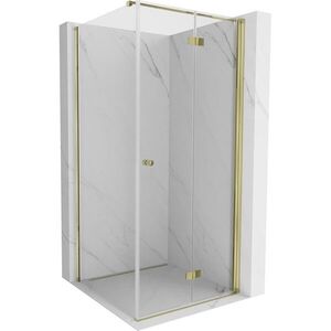 MEXEN/S Mist-F sprchový kout skládací dveře pravá 85 x 85, transparent, zlato 8A6T-085-085-50-00-P obraz