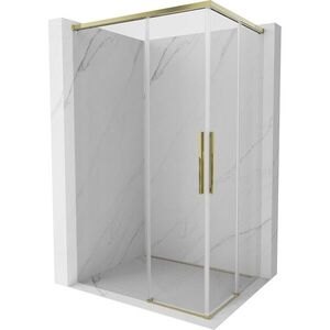 MEXEN/S Rox Duo sprchový kout posuvný 95 x 80, transparent, zlato 8C2D-095-080-50-00 obraz