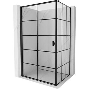 MEXEN/S Mist-B sprchový kout dveře křídlové levá 90 x 95, černá kratka, černá 8A2T-090-095-70-77-L obraz