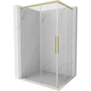 MEXEN/S Rox Duo sprchový kout posuvný 95 x 80, transparent, zlato kartáčovaná 8C2D-095-080-55-00 obraz