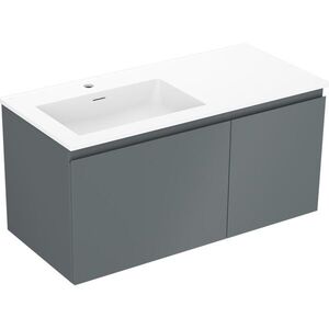 MEXEN/S Orio koupelnová skříňka 100 cm s umyvadlem Otis levá, 1S, 1D, grafit mat/bílá mat 91A13-10047-3-BBFF66-W18L01 obraz