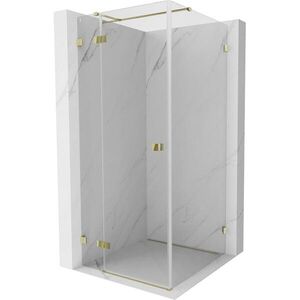 MEXEN/S Lunar T sprchový kout dveře křídlové levá 90 x 90, transparent, zlato 834T-090-090-50-00-L obraz