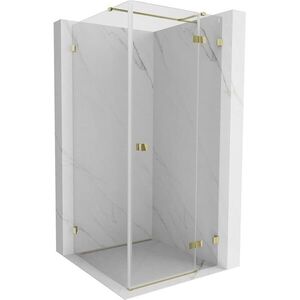 MEXEN/S Lunar T sprchový kout dveře křídlové pravá 90 x 90, transparent, zlato 834T-090-090-50-00-P obraz