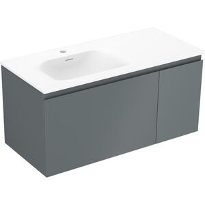 MEXEN/S Orio koupelnová skříňka 100 cm s umyvadlem Vela levá, 1S, 1D, grafit mat/bílá mat 91A13-10047-3-BBFF66-W23L01 obraz