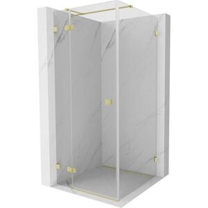 MEXEN/S Lunar T sprchový kout dveře křídlové levá 90 x 90, transparent, zlato kartáčovaná 834T-090-090-55-00-L obraz