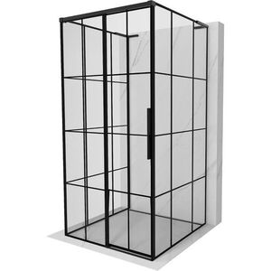 MEXEN/S Rox-3S L sprchový kout 3 stěnný , posuvný levá 120 x 120, černá kratka, černá 8C2L-120-120-70-77-3S-L obraz