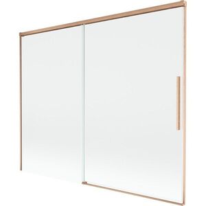 MEXEN/S Rox vanová zástěna 2-křídlová posuvná 190 x 150, transparent, měď kartáčovaná 8C9-190-001-65-00 obraz