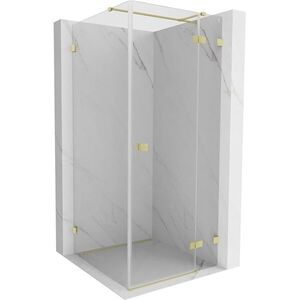 MEXEN/S Lunar T sprchový kout dveře křídlové pravá 90 x 90, transparent, zlato kartáčovaná 834T-090-090-55-00-P obraz