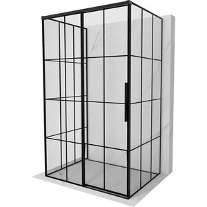 MEXEN/S Rox-3S sprchový kout 3 stěnný , posuvný levá 120 x 75, černá kratka, černá 8C2-120-075-70-77-3S-L obraz