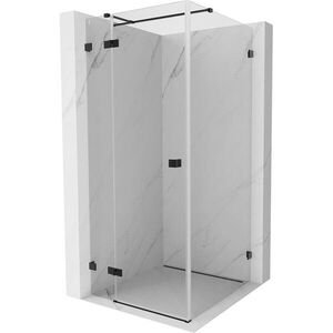 MEXEN/S Lunar T sprchový kout dveře křídlové levá 90 x 90, transparent, černá 834T-090-090-70-00-L obraz