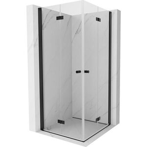 MEXEN/S Mist-F Duo sprchový kout skládací dveře 115 x 115, transparent, černá 8A6-115L-115P-70-00 obraz