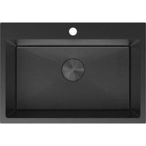 MEXEN Solix ocelový dřez 1-bowl 650 x 450 mm, černá HC 6403651000-70HC obraz
