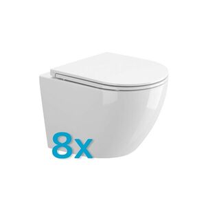 Mereo WC závěsné kapotované, RIMLESS, 490x370x360, keramické, vč. sedátka CSS123, 8ks VSD82SAKCE8 obraz