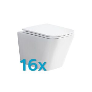 Mereo WC závěsné kapotované, RIMLESS, 490x340x350, keramické, vč. sedátka CSS118S, 16ks VSD83SAKCE16 obraz