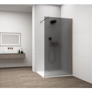 POLYSAN ESCA COPPER MATT jednodílná sprchová zástěna k instalaci ke stěně, kouřové matné sklo, 1000 ES1410-09 obraz