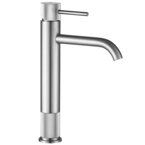 REA Umyvadlová vysoká baterie Lungo Stripe Brush Nickel REA-B8053 obraz