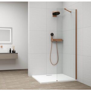 POLYSAN ESCA COPPER MATT jednodílná sprchová zástěna k instalaci ke stěně, sklo čiré, 600 ES1060-09 obraz