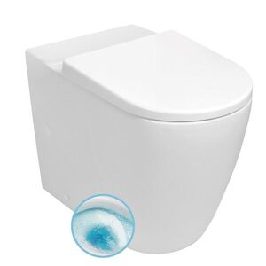 SAPHO TURKU WC kombi mísa, Vortex Rimless, zvýšený sedák 64x38cm, spodní/zadní odpad, bílá PC104-111 obraz