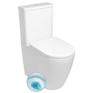 SAPHO TURKU WC kombi, Vortex Rimless, spodní/zadní odpad, bílá PC104V obraz
