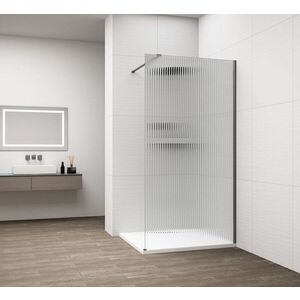 POLYSAN ESCA GUN METAL jednodílná sprchová zástěna k instalaci ke stěně, sklo Flute, 1200 ES1312-11 obraz
