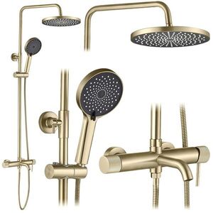 REA Sprchový set Lungo Stripe Brush Gold REA-P9490 obraz