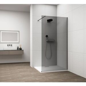 POLYSAN ESCA GUN METAL jednodílná sprchová zástěna k instalaci ke stěně, kouřové sklo, 1100 ES1211-11 obraz