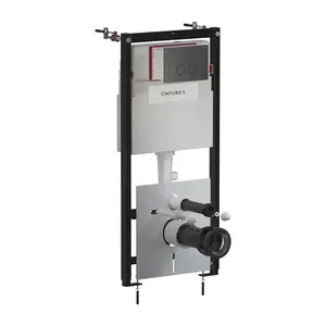 OMNIRES Set: STRONGFRAME podomítkový rám + STEEL-R45 splachovací tlačítko, grafit broušený STFWC1R45-RGR obraz