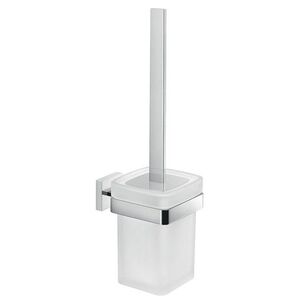 Gedy ELBA WC štětka závěsná, mléčné sklo, chrom A033313 obraz