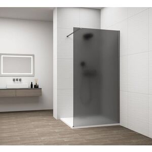 POLYSAN ESCA GUN METAL jednodílná sprchová zástěna k instalaci ke stěně, kouřové matné sklo, 800 ES1480-11 obraz
