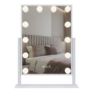 REA Zrcadlo LED HOLLYWOOD White 30x40 HOM-12023 obraz