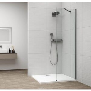 POLYSAN ESCA GUN METAL jednodílná sprchová zástěna k instalaci ke stěně, sklo čiré, 600 ES1060-11 obraz