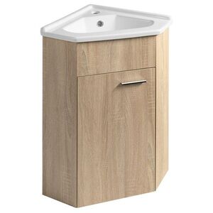 AQUALINE ZOJA umyvadlová skříňka rohová 39x74x39cm, dub platin 50346 obraz