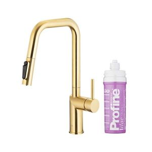 KFA Duero pure style, filtrující, s otočnou výtokovou armaturou, PVD broušené světlé zlato + profine lilac s 6623-315-39 obraz