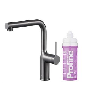 KFA Duero pure move pull-out, filtrující s otočnou výtokovou armaturou, gunmetal šedá + profine lilac s 6623-425-61 obraz