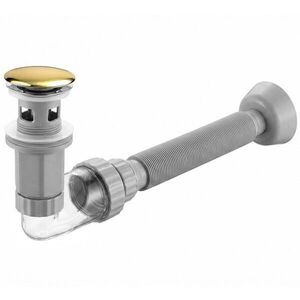REA Umyvadlový sifon s univerzální výpustí click-clack Flow Gold REA-A9491 obraz